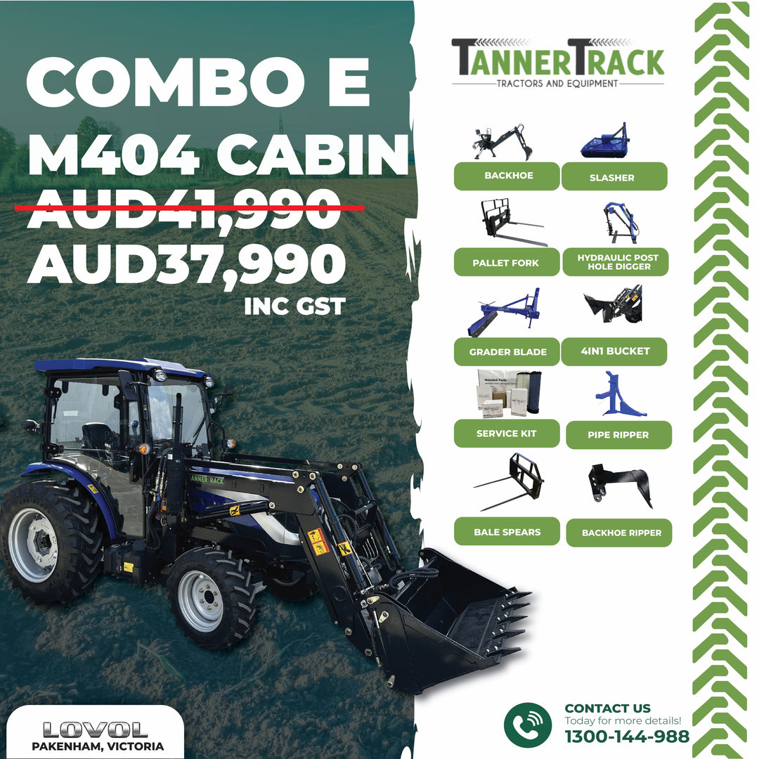 LOVOL M404 TE, 35hp Cabin Tractor with 4in1 Front Loader