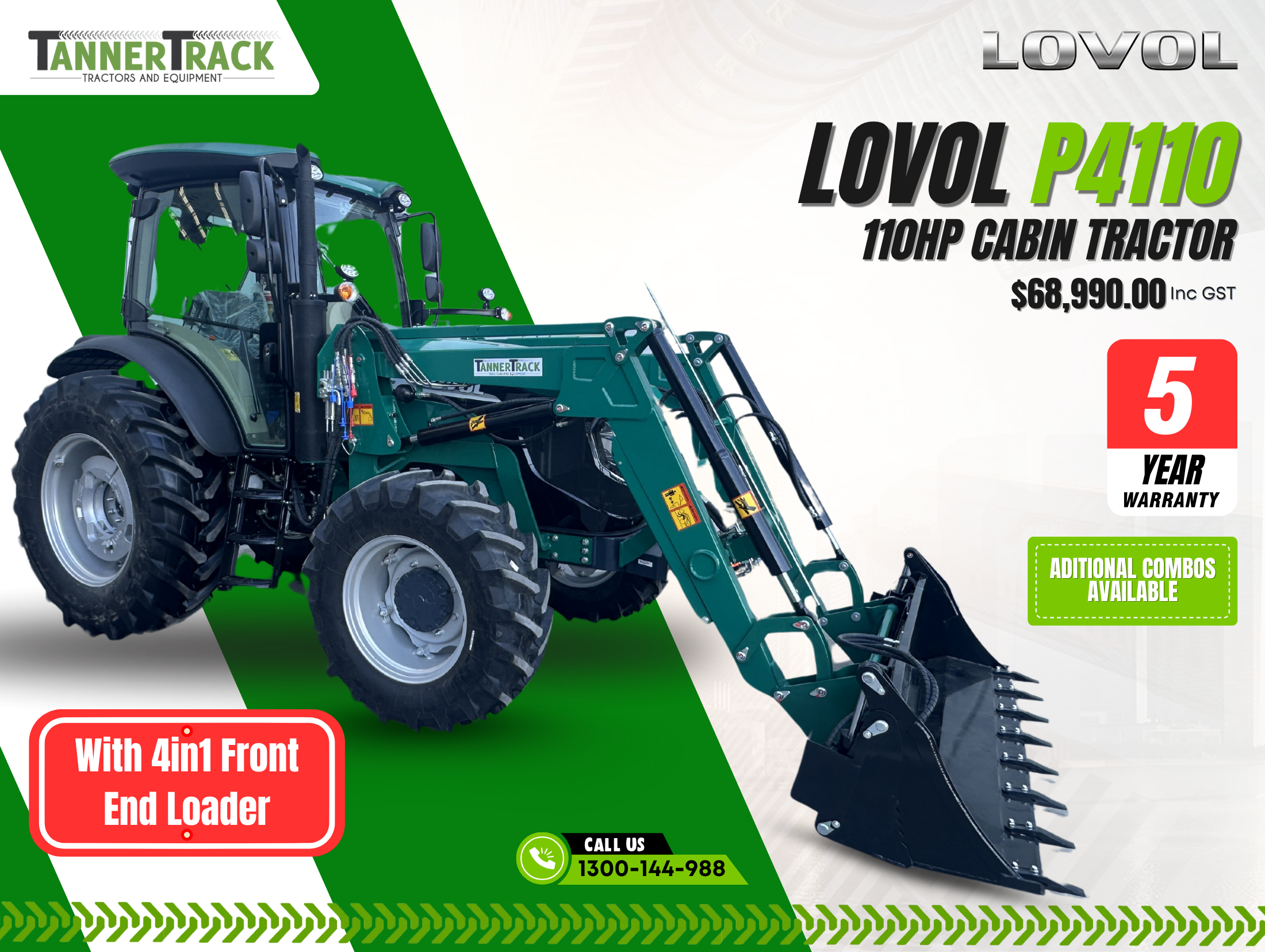 LOVOL P4110, 110hp Cabin
